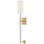 Anika Wall Sconce - Lacquered Brass / White Linen