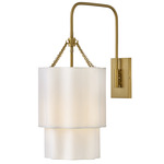Gwen Wall Sconce - Lacquered Brass / Off White Linen Gwen Wall Sconce - Lacquered Brass / Off White Linen