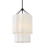 Gwen Pendant - Black / Off White Linen