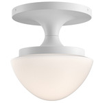 Knox Semi Flush Ceiling Light - Chalk White / Etched Opal