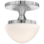 Knox Semi Flush Ceiling Light - Chrome / Etched Opal