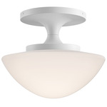Knox Semi Flush Ceiling Light - Chalk White / Etched Opal