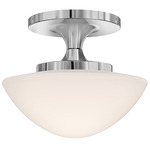 Knox Semi Flush Ceiling Light - Chrome / Etched Opal