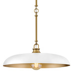 Sadie Pendant - Lacquered Brass / Chalk White