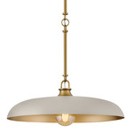 Sadie Pendant - Lacquered Brass / Light Taupe
