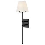 Benton Wall Sconce - Black / White Linen