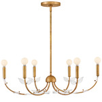 Aliso Chandelier - Distressed Brass / Clear