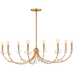 Aliso Chandelier - Distressed Brass / Clear