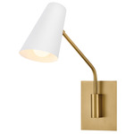 Bray Swing Arm Wall Sconce - Lacquered Brass / Matte White
