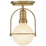 Somerset Convertible Semi Flush Ceiling Light - Heritage Brass / Etched Opal