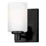 Karlie Wall Sconce - Black / Etched Opal