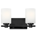 Karlie Bathroom Vanity Light - Black / Etched Opal