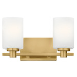 Karlie Bathroom Vanity Light - Lacquered Brass / Etched Opal