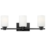 Karlie Bathroom Vanity Light - Black / Etched Opal