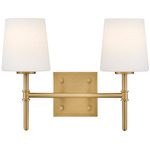 Saunders Bathroom Vanity Light - Lacquered Brass / Etched Opal