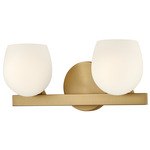 Mae Bathroom Vanity Light - Lacquered Brass / Etched Opal