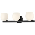 Mae Bathroom Vanity Light - Black / Etched Opal
