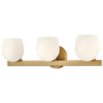 Mae Bathroom Vanity Light - Lacquered Brass / Etched Opal