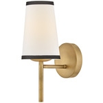 Sonia Wall Sconce - Lacquered Brass / Off White Linen