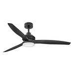 Artiste Smart Ceiling Fan with Light - Matte Black / Matte Black / Etched Opal