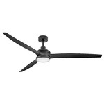 Artiste Smart Ceiling Fan with Light - Matte Black / Matte Black / Etched Opal