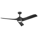Tiburon Smart Ceiling Fan with Light - Matte Black / White