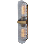 Mirage Bathroom Vanity Light - True Brass / Clear Textured