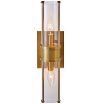 Duet Wall Sconce - Vintage Brass / Clear
