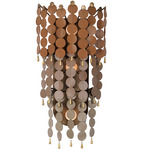 Pelt Wall Sconce - Pearlized Antique Brass / Brown Leather