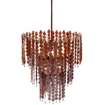Pelt Pendant - Pearlized Antique Brass / Brown Leather