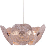 Poppy Pendant - Pearlized Antique Brass / Abaca Rope
