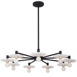 Discus Chandelier - Matte Black / Alabaster