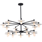 Discus 2-Tier Pendant - Matte Black / Alabaster
