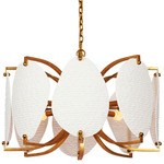 Aliform Pendant - Oxidized Gold Leaf / White