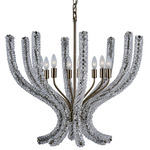 Coral Chandelier - Brushed Champagne Gold / Clear