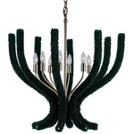Coral Chandelier - Brushed Champagne Gold / Green