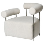 Solitude Lounge Chair - Stainless Steel / Off White