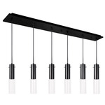 Lena Linear Multi Light Pendant - Black / Clear