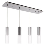 Lena Linear Multi Light Pendant - Chrome / Clear