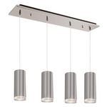 Cameo Linear Multi Light Pendant - Brushed Nickel / Clear
