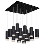 Cameo Square Multi Light Pendant - Black / Crystal