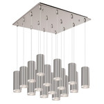 Cameo Square Multi Light Pendant - Brushed Nickel / Crystal