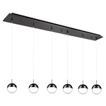 Pluto Linear Multi Light Pendant - Black Chrome / Clear / White