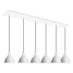 Chroma Linear Multi Light Pendant - Glossy White / White
