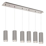 Cameo Linear Multi Light Pendant - Brushed Nickel / Clear
