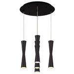 Robson Round Multi Light Pendant - Black / Frosted