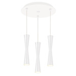 Robson Round Multi Light Pendant - White / Frosted