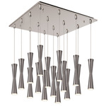 Robson Square Multi Light Pendant - Brushed Nickel / Frosted