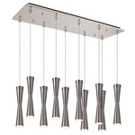 Robson Linear Multi Light Pendant - Brushed Nickel / Frosted