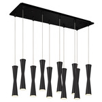 Robson Linear Multi Light Pendant - Black / Frosted